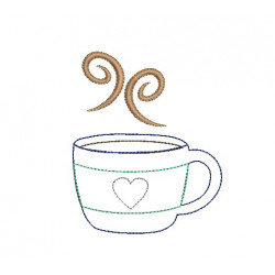 Stickdatei - Kaffeetasse Herz